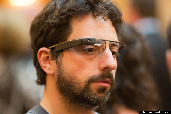 Google Glasses on Sergey Brin