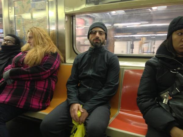 Sergey Brin Subway Google Glasses